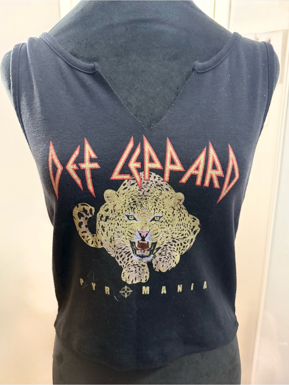Black & Gold Leopard Graphic Reptile-Themed Tank Top.  Def Leppard
